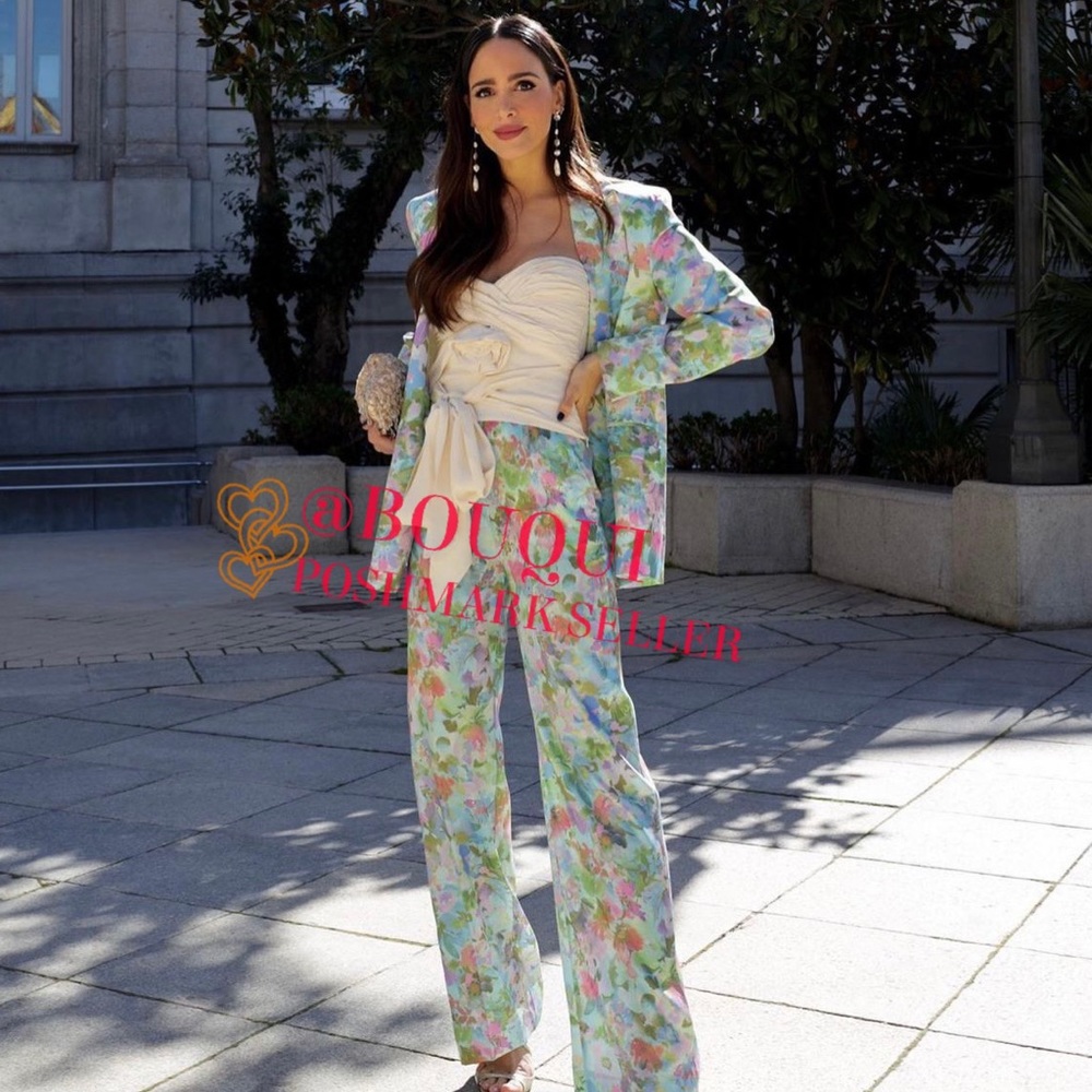 BLOGGERS FAV ZARA HIGH WAISTED FLORAL PRINT PANTS - Picture 8 of 8